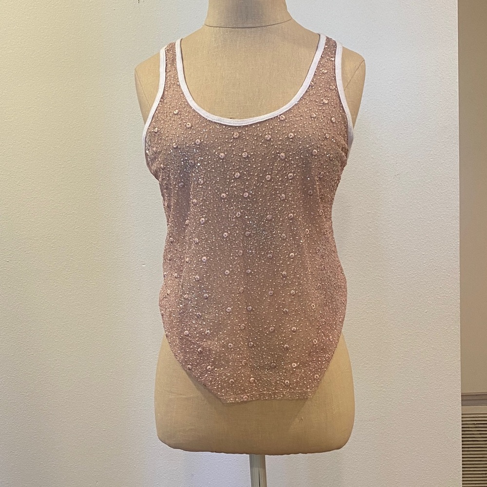 Elegant Pink Floral Tank Top